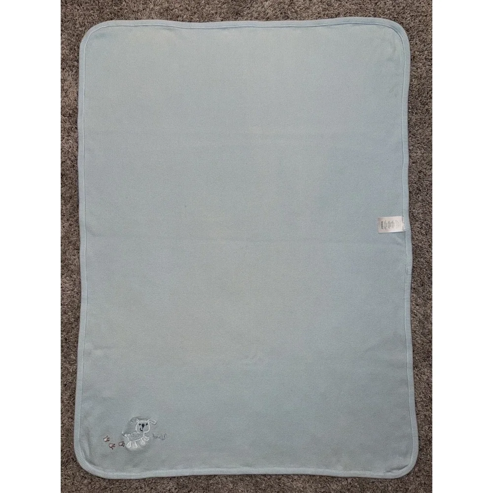 Koala Baby Woof Blue Puppy Dog Paw Prints Thermal Waffle Weave Receiving Blanket